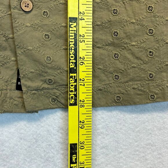 NWT LUCKY BRAND Shirt Women's Small Olive Green Eyelet Embroidered Button Down - Picture 11 of 16